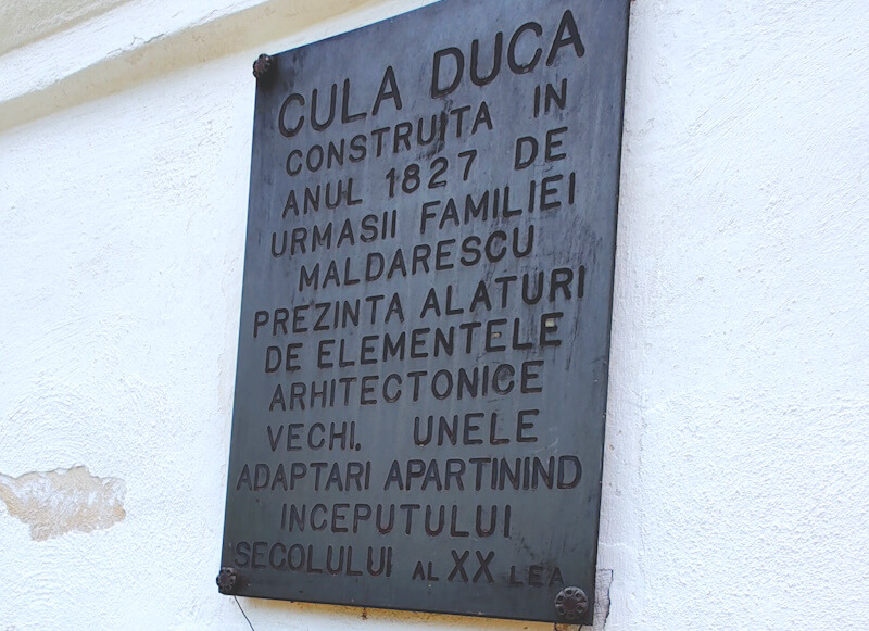 Cula Duca placa